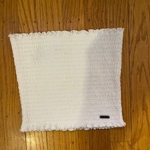 Hollister White Smocked Strapless Top